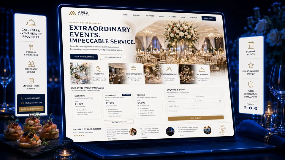 Catering and event service website example